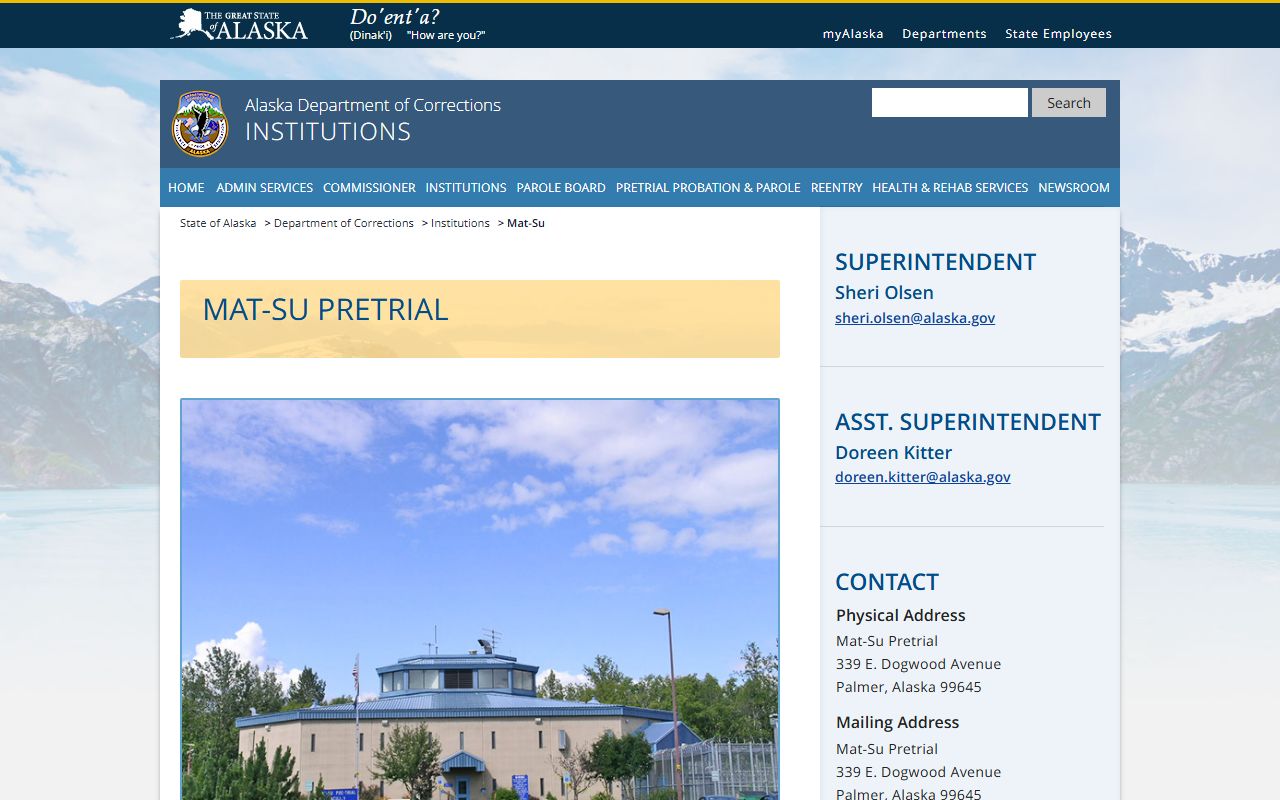 Mat-Su Pretrial Facility Wasilla recent bookings inmate records