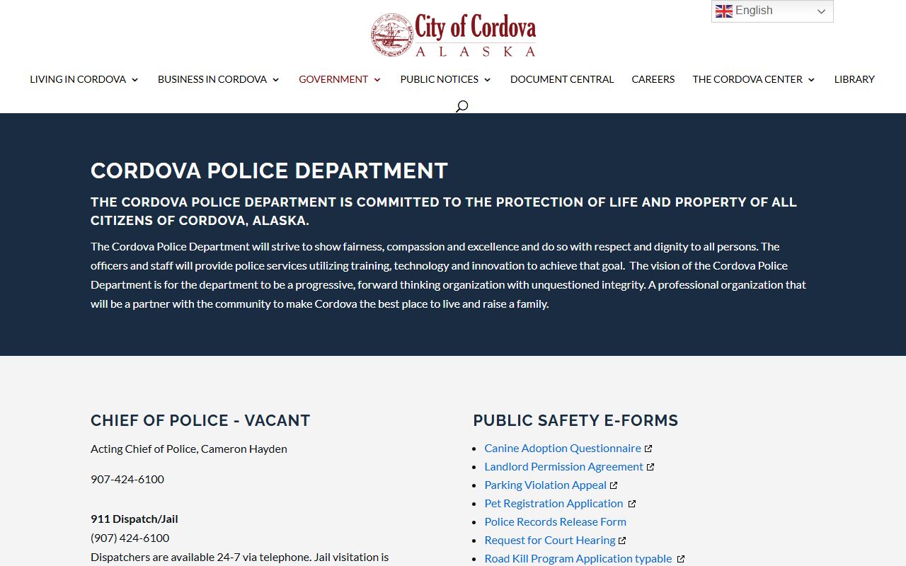 Chugach Census Area recent bookings Cordova police department