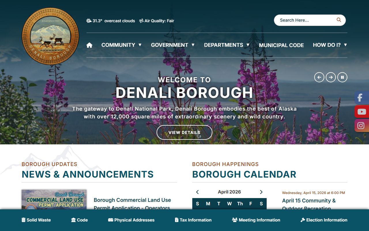 Denali Borough recent bookings official website