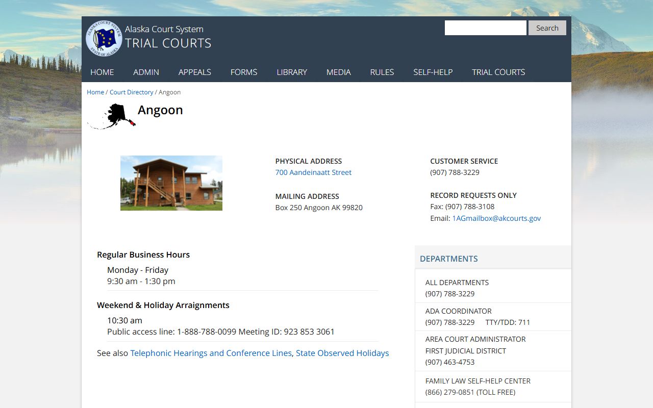 Hoonah-Angoon Census Area recent bookings Angoon district court