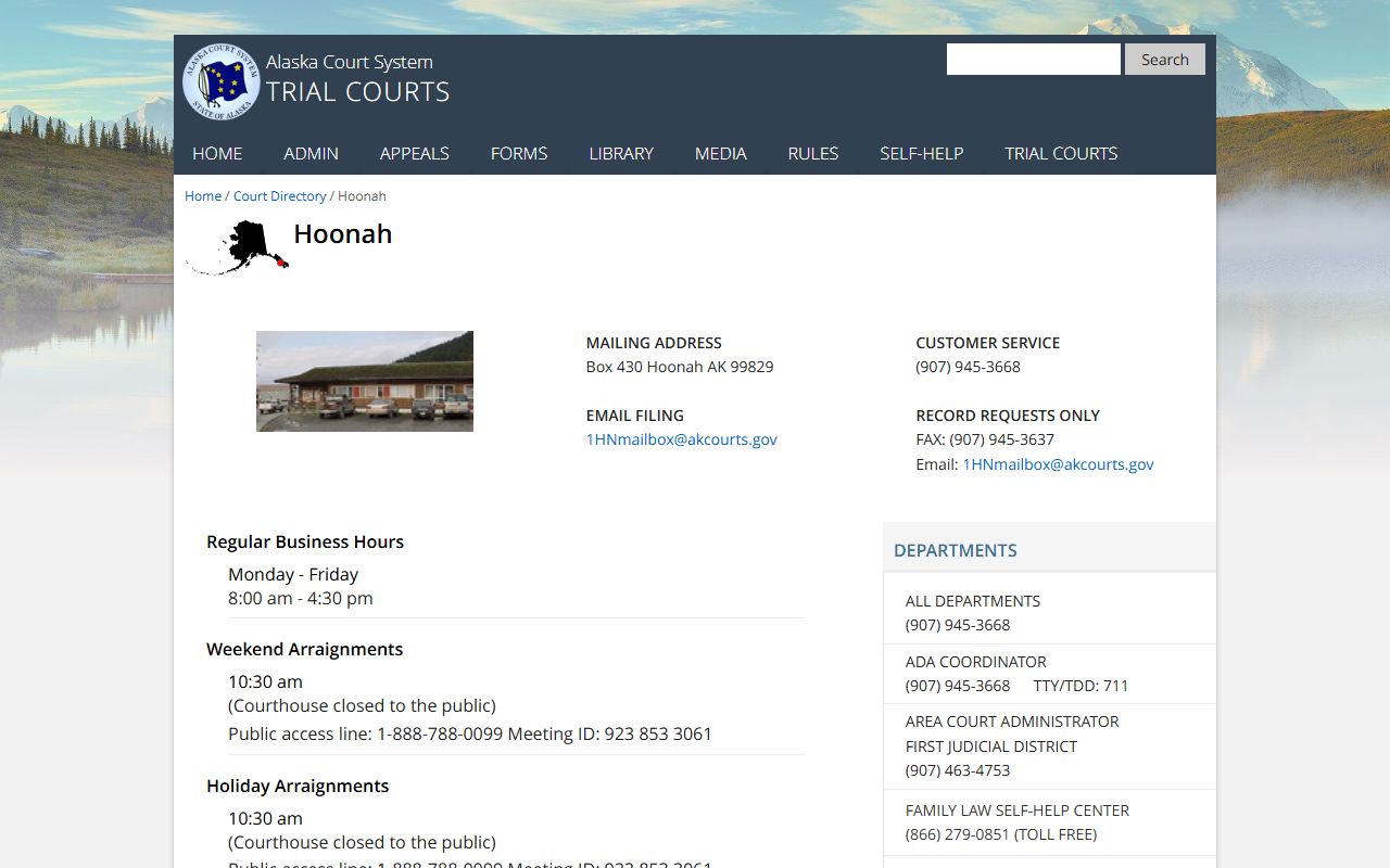 Hoonah-Angoon Census Area recent bookings Hoonah district court