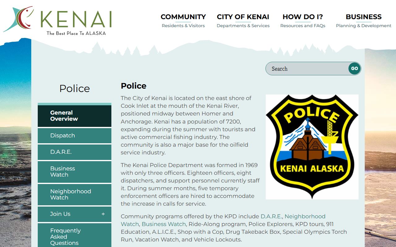 Kenai Peninsula booking records Kenai PD website