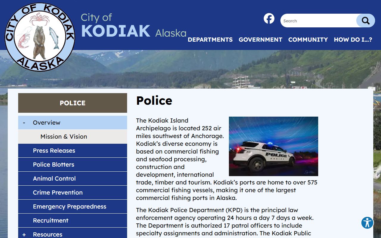 Kodiak Island recent bookings Kodiak Police Department website