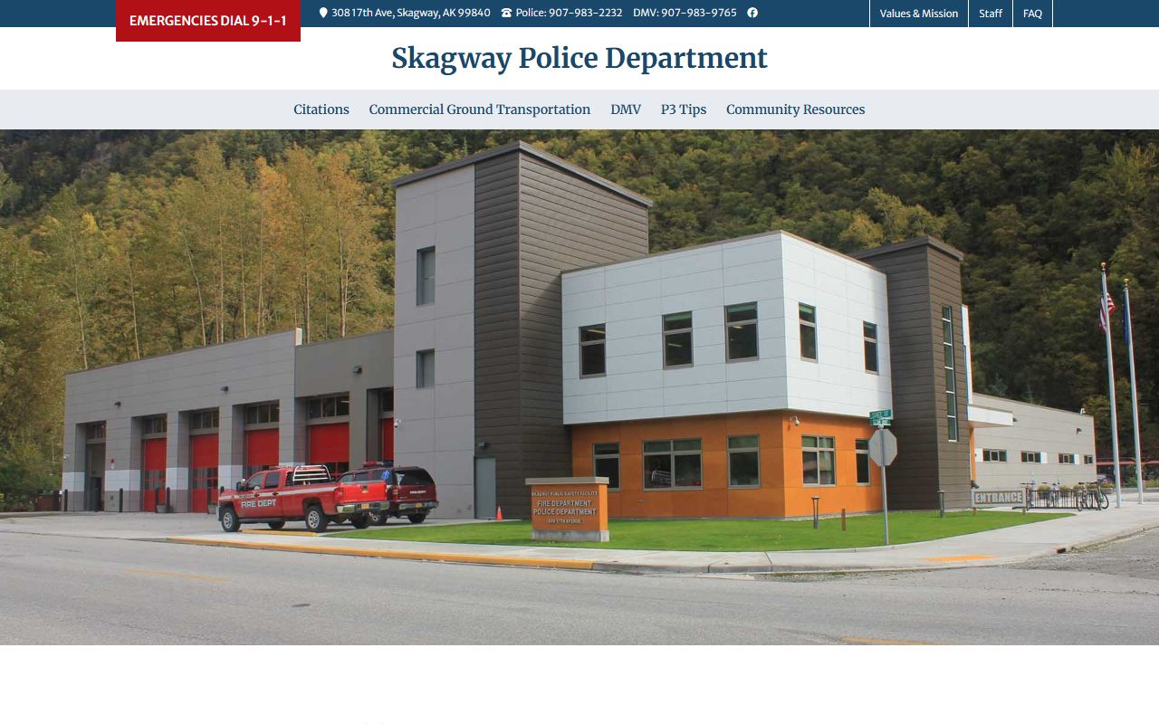 Skagway Municipality recent bookings police department website